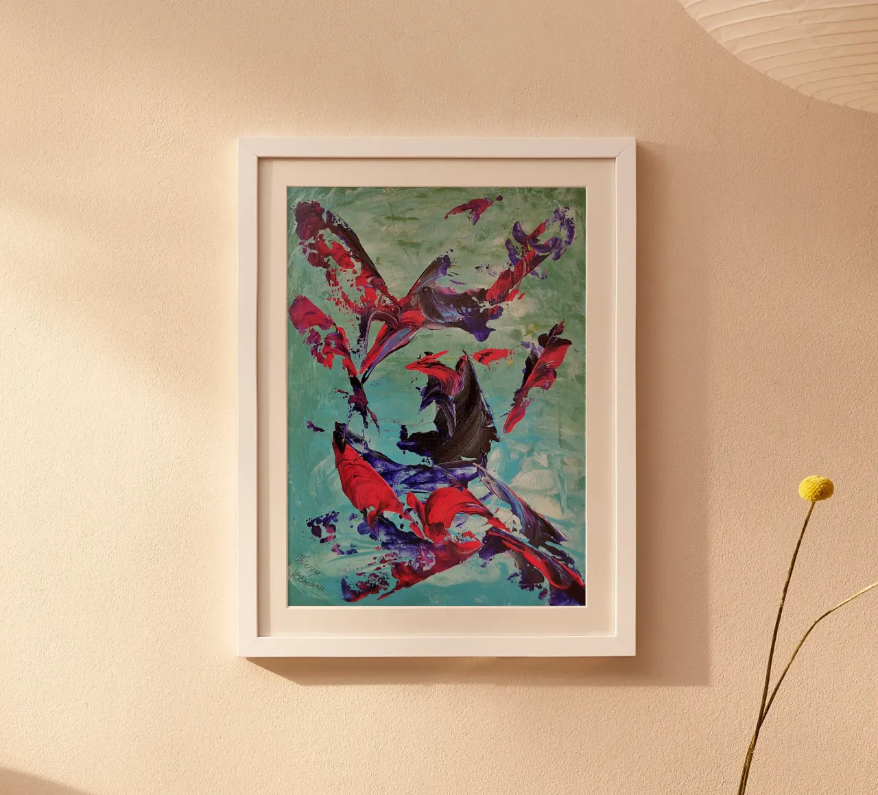 IDEAL GIFT 83 poster con telaio in legno da Thierry Vobmann Abstract painting