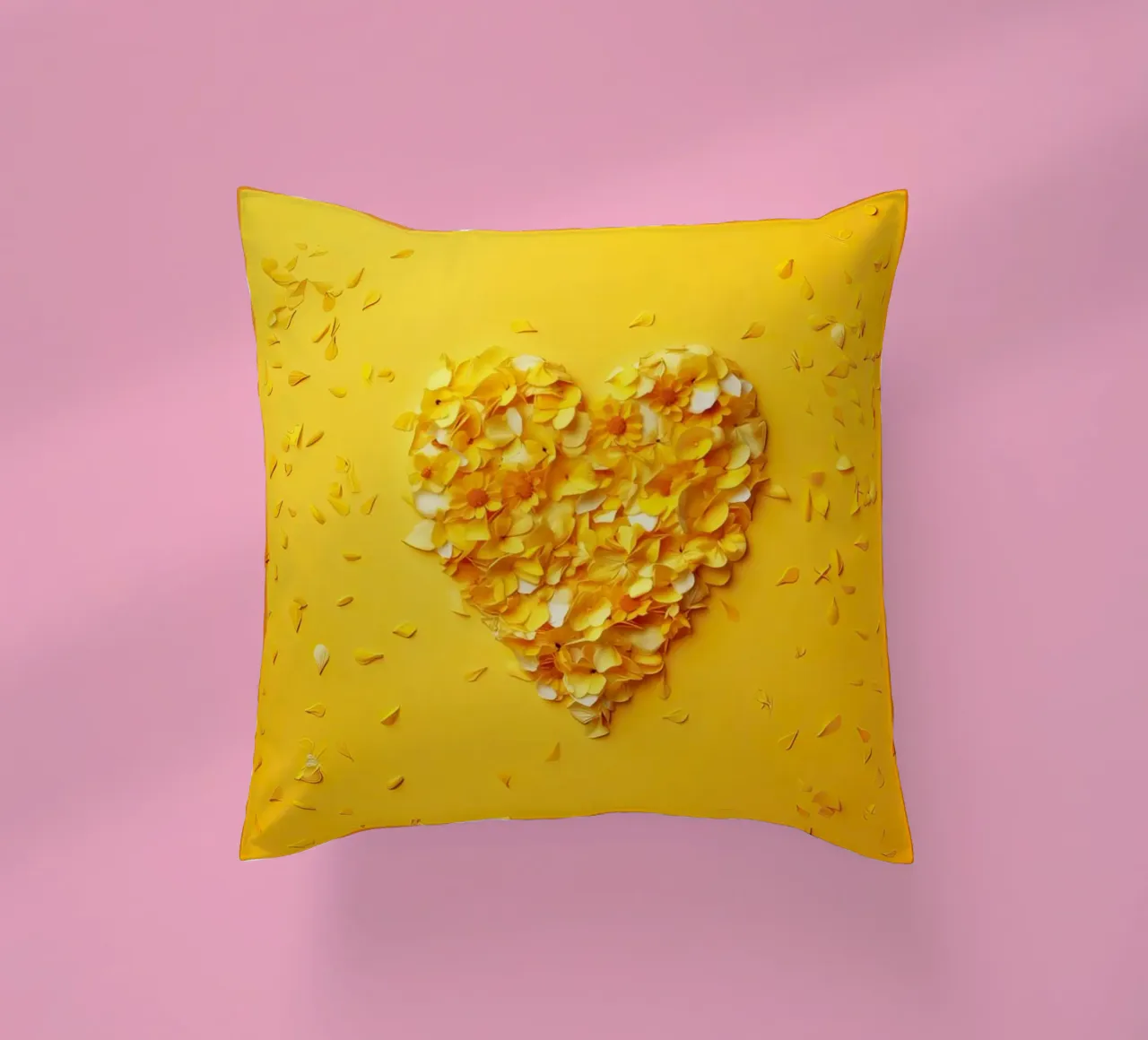 Cuore giallo d'amore cuscino da Modern Muse