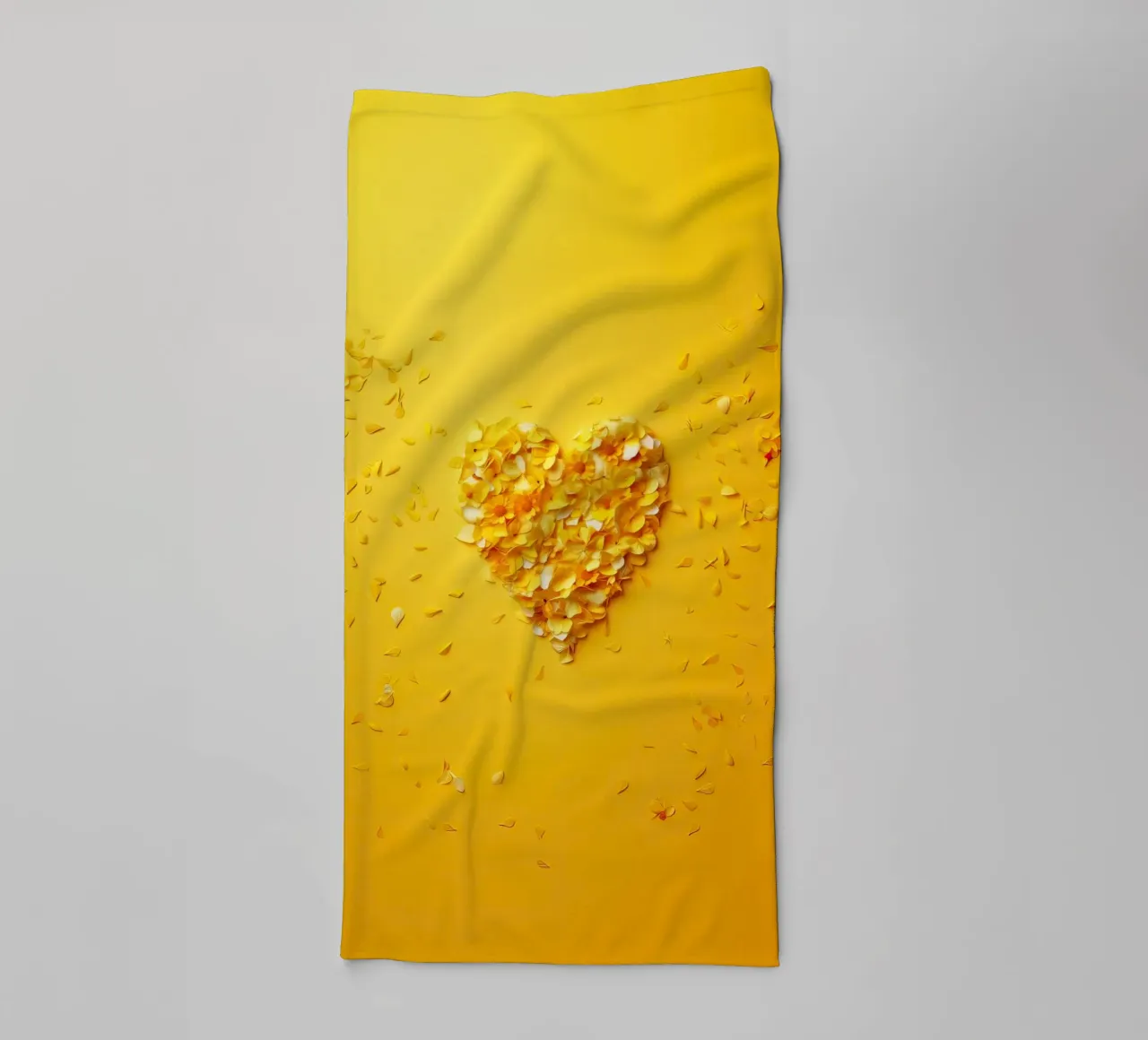 Cœur d'amour jaune serviette de bain de Modern Muse