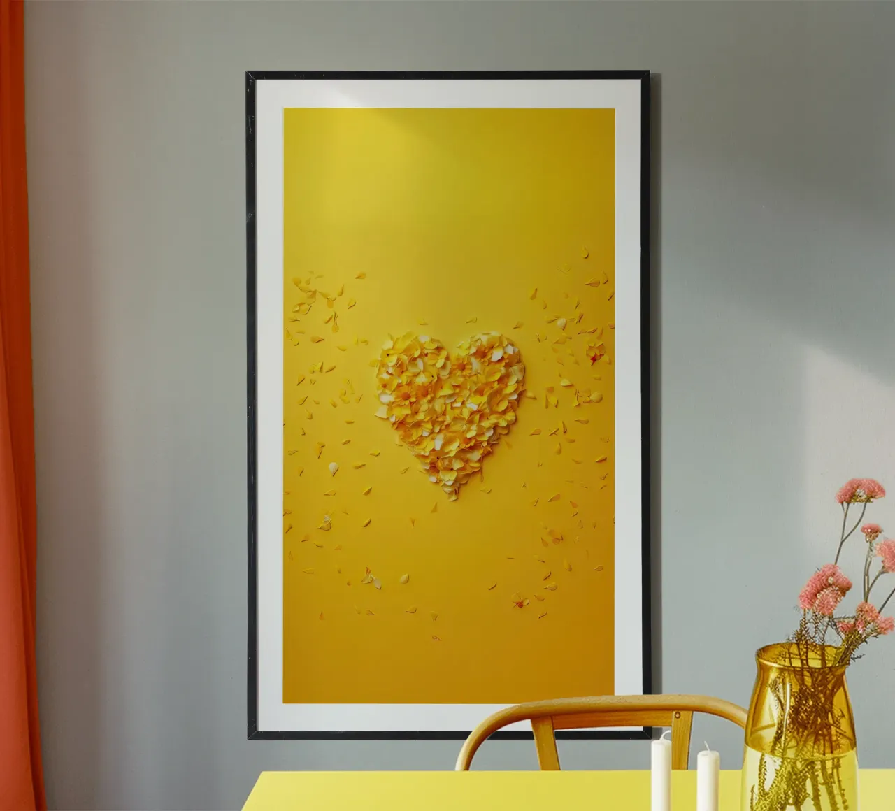 Cuore giallo d'amore carta hahnemühle da Modern Muse