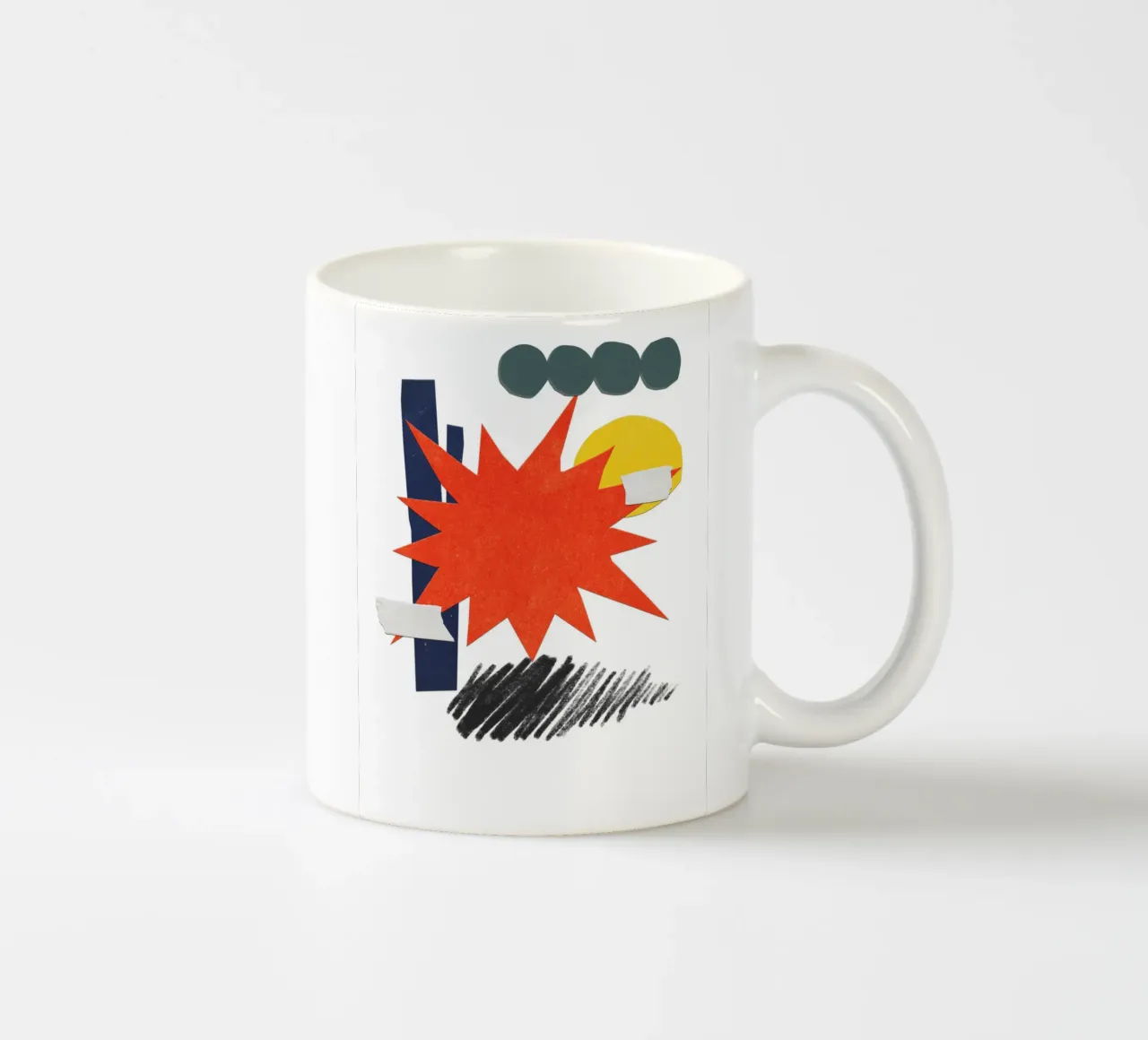 vibrant collage abstract tazza in ceramica da ramosashop