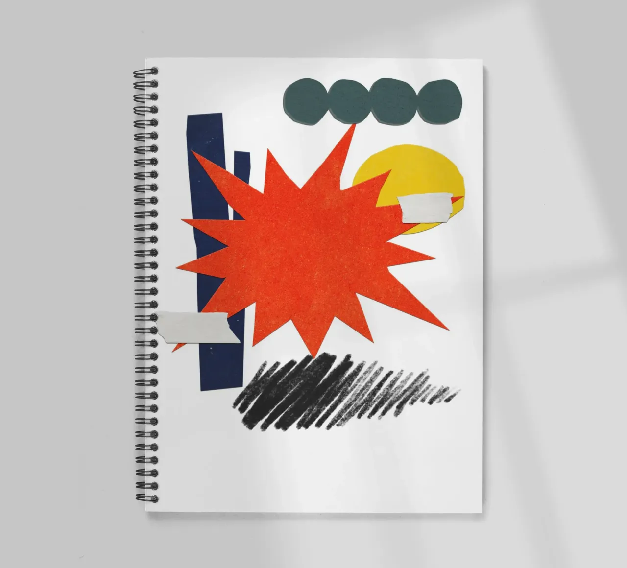 vibrant collage abstract spiral notebook by ramosashop