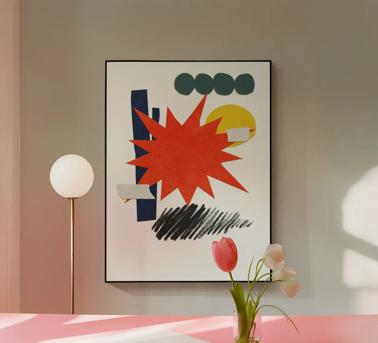 vibrant collage abstract plexiglass da ramosashop