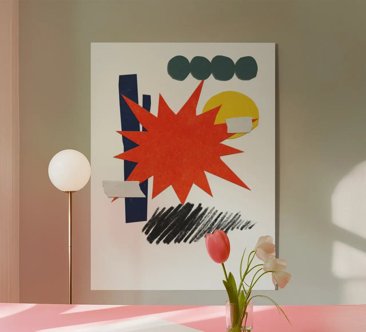 vibrant collage abstract plexiglass da ramosashop