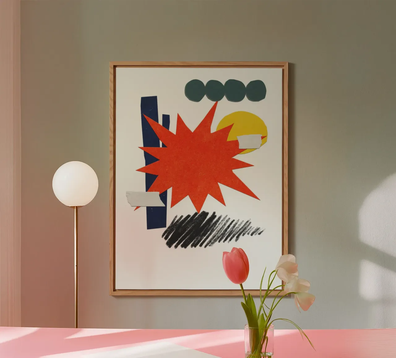 vibrant collage abstract alluminio dibond da ramosashop