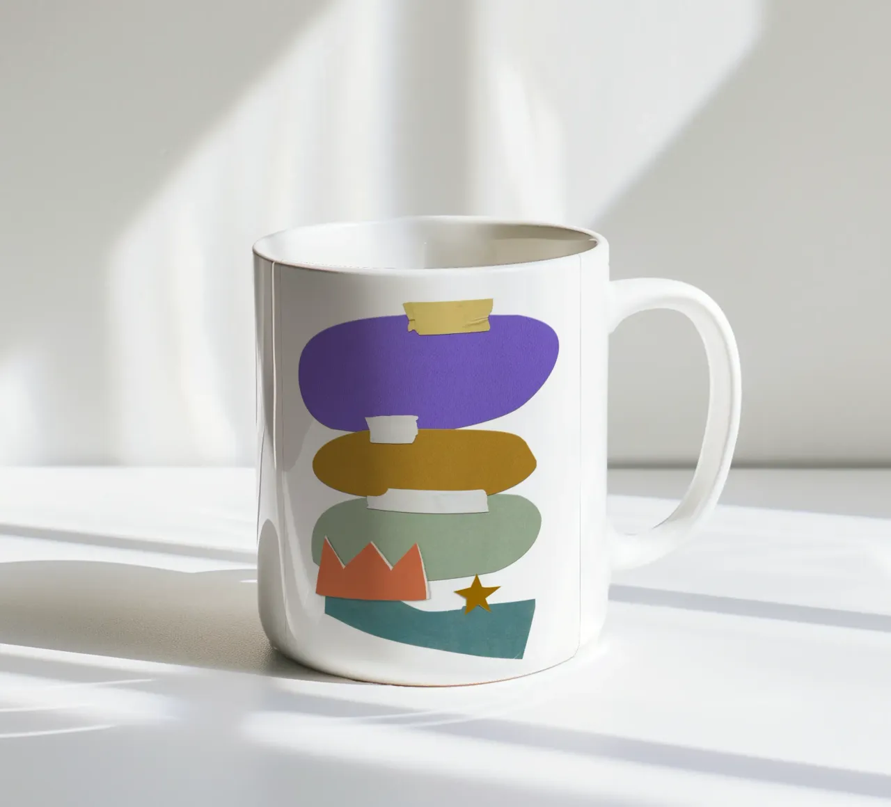 Colorful, irregular shapes tazza in ceramica da ramosashop