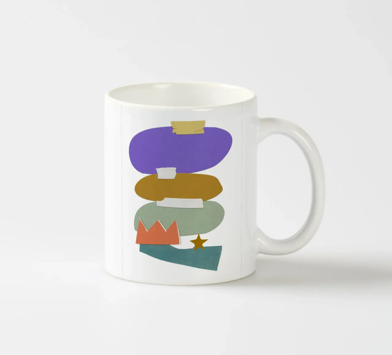 Colorful, irregular shapes tazza in ceramica da ramosashop