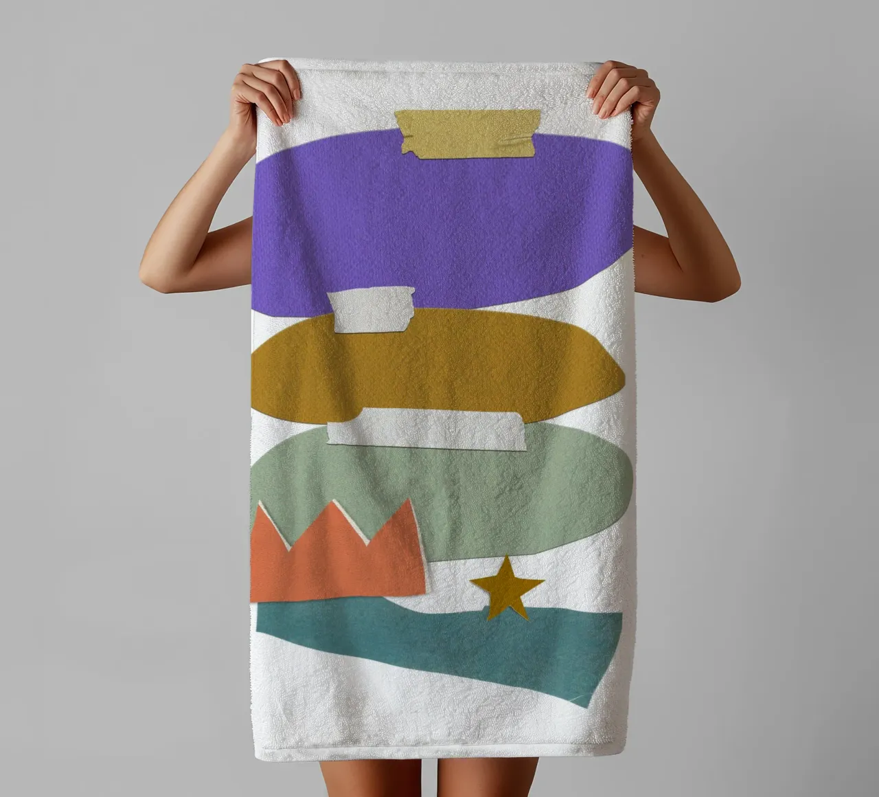 Colorful, irregular shapes asciugamano da bagno da ramosashop