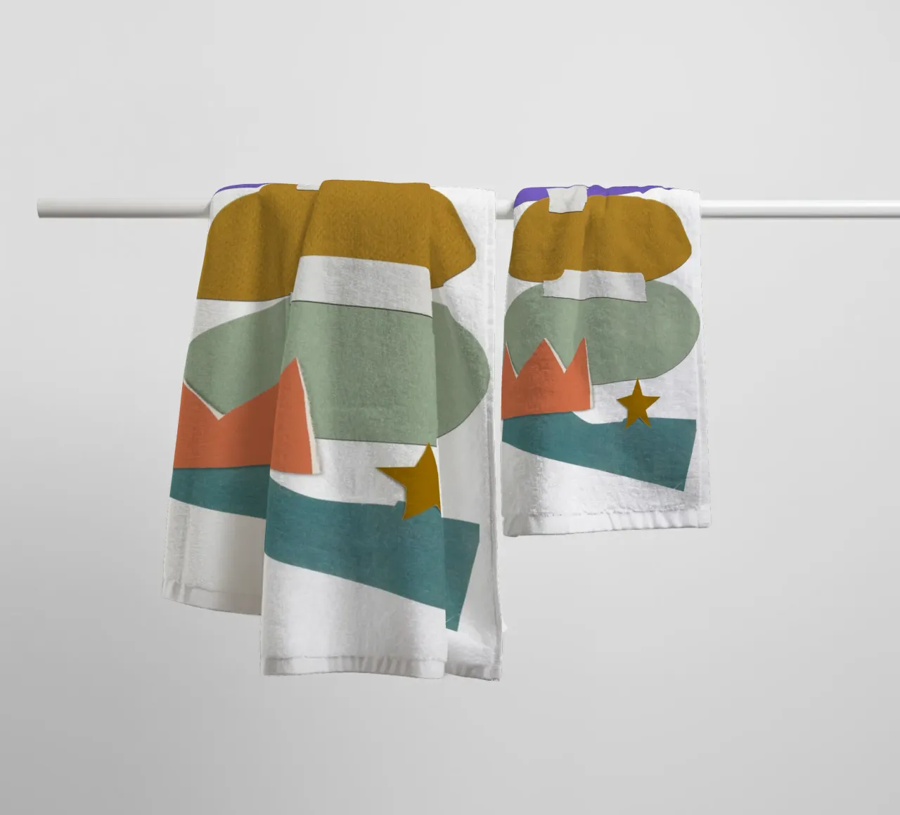 Colorful, irregular shapes asciugamano da bagno da ramosashop