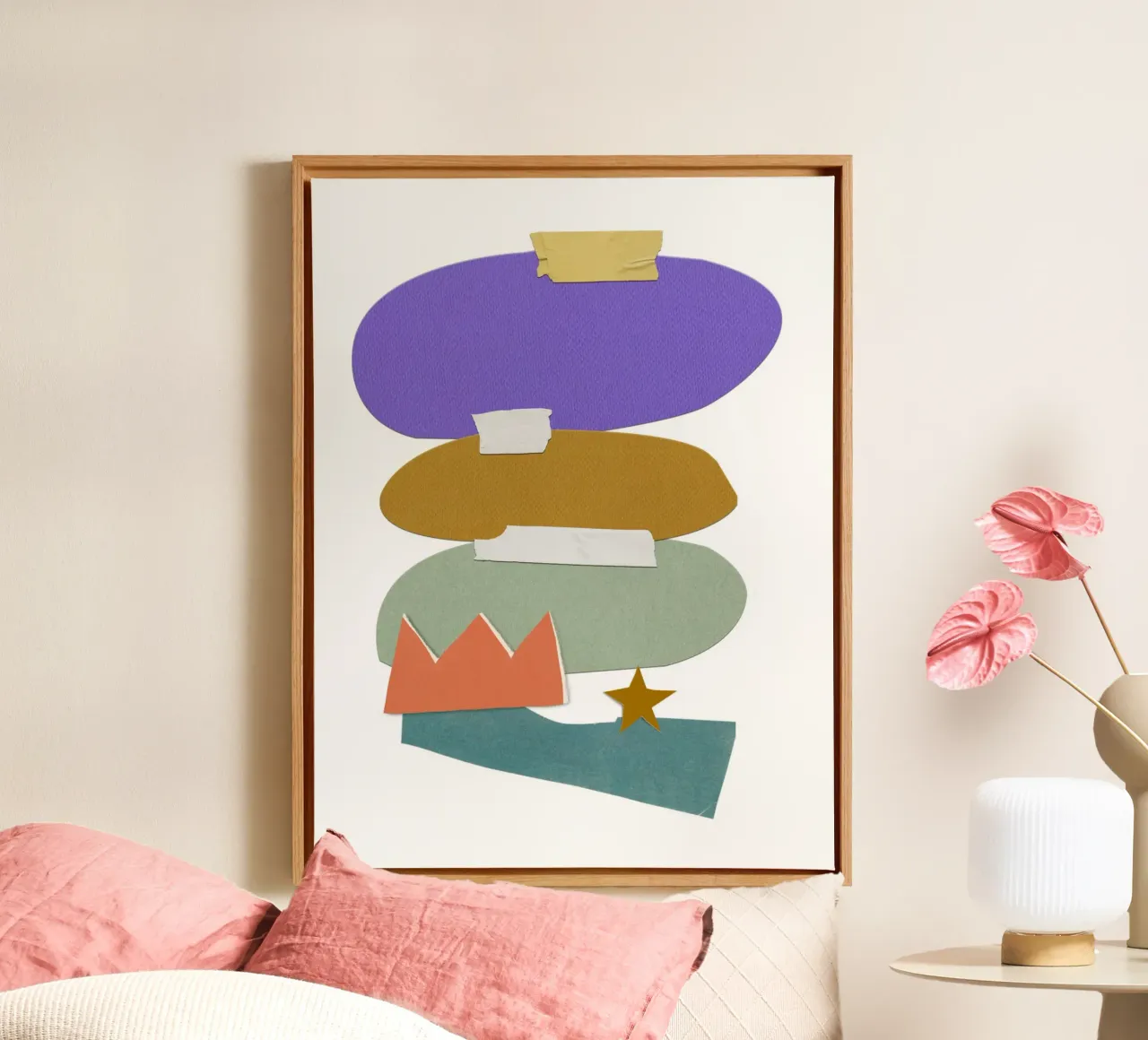 Colorful, irregular shapes tela con Cornice a cassetta da ramosashop
