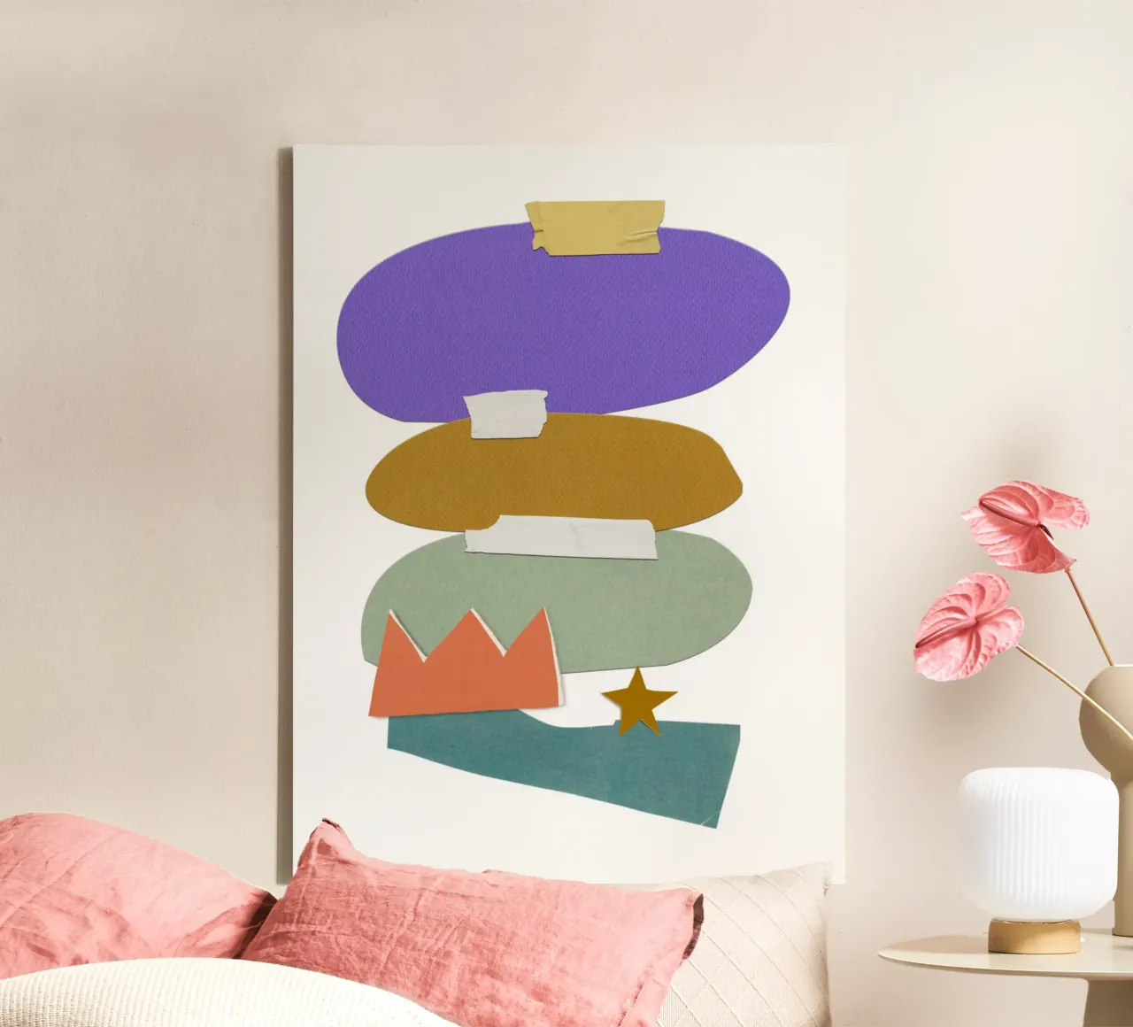 Colorful, irregular shapes tela con Cornice a cassetta da ramosashop
