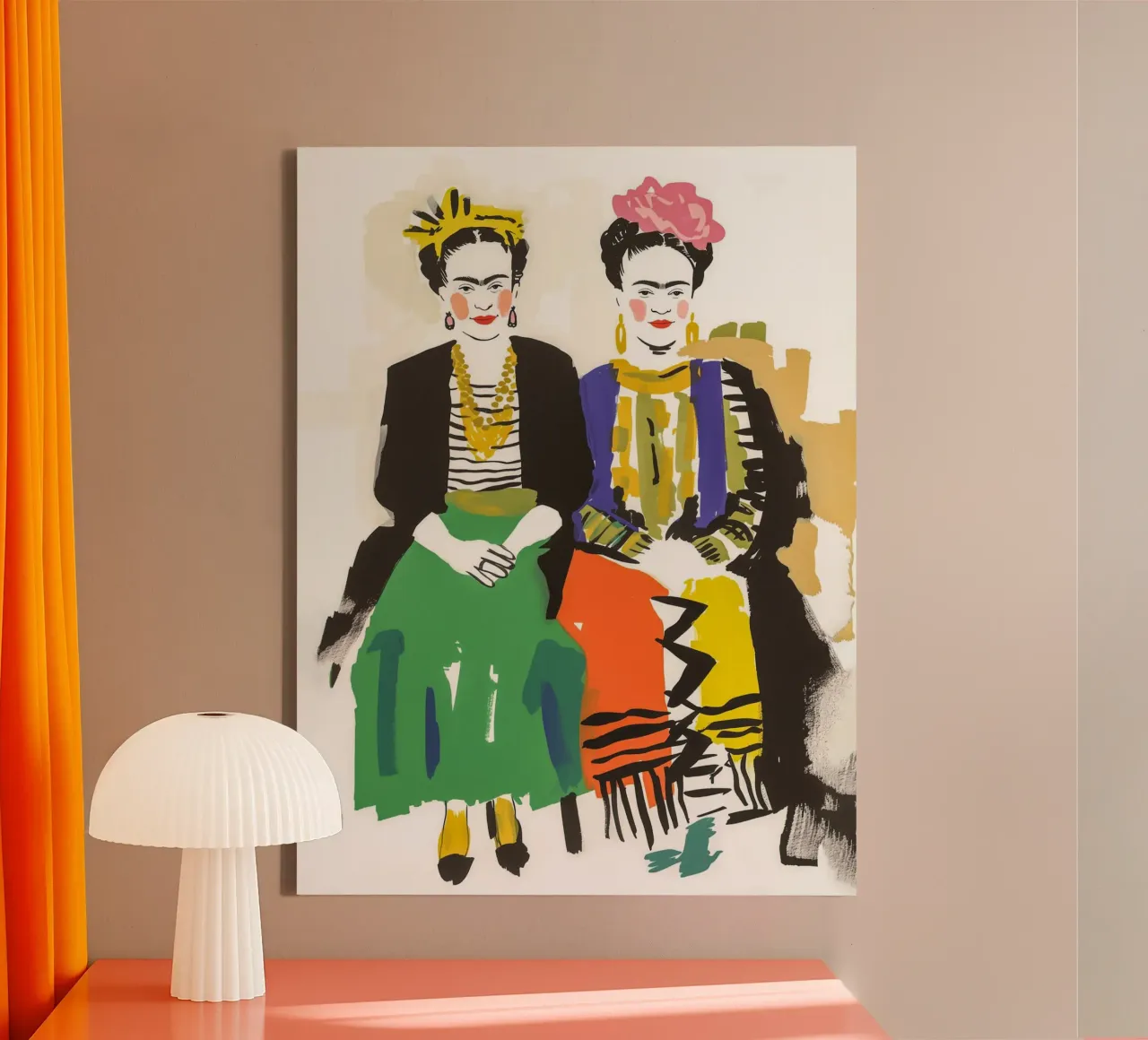 Les deux Fridas Autoportrait toile de Carinaprint