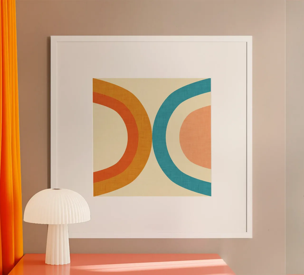 Nuovo Mid Mod Rainbow Pearl poster con telaio in legno da susanacosta