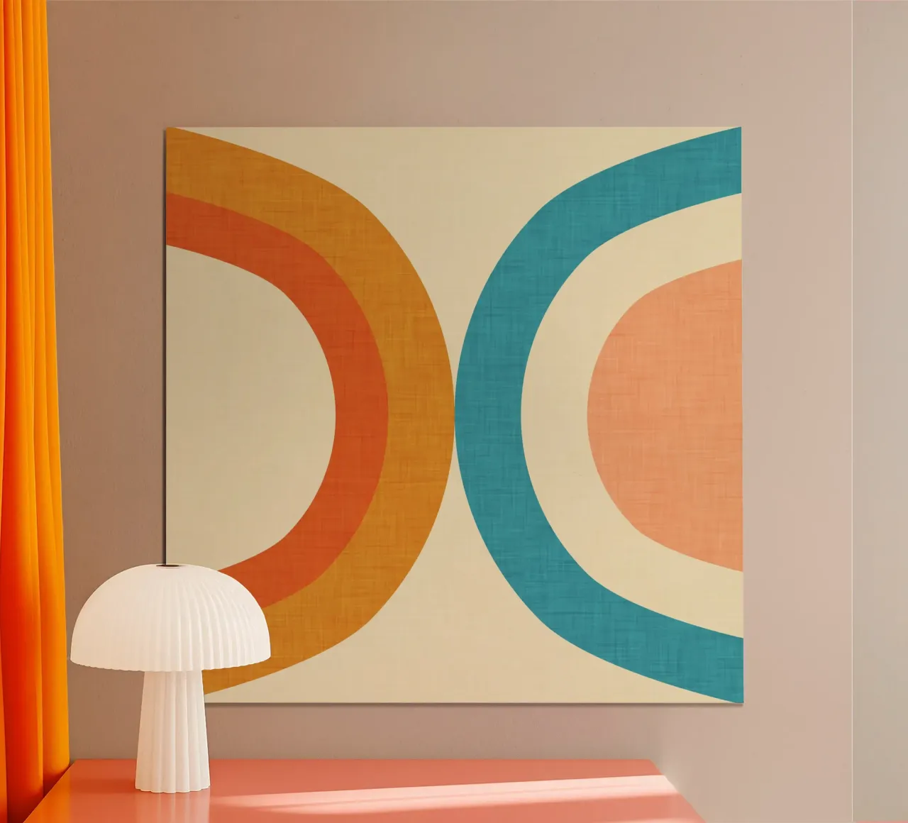 Nuovo Mid Mod Rainbow Pearl poster con telaio in legno da susanacosta