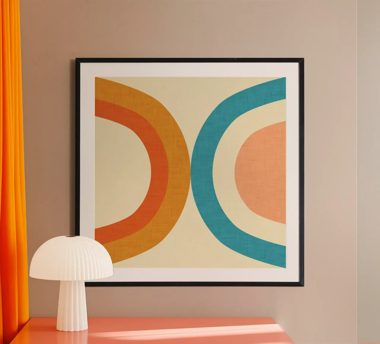 Nuovo Mid Mod Rainbow Pearl poster con telaio in legno da susanacosta