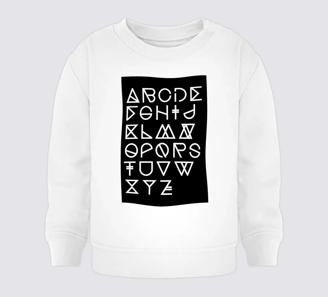 Geometrical ABC - black felpa neonato da Studio Nahili