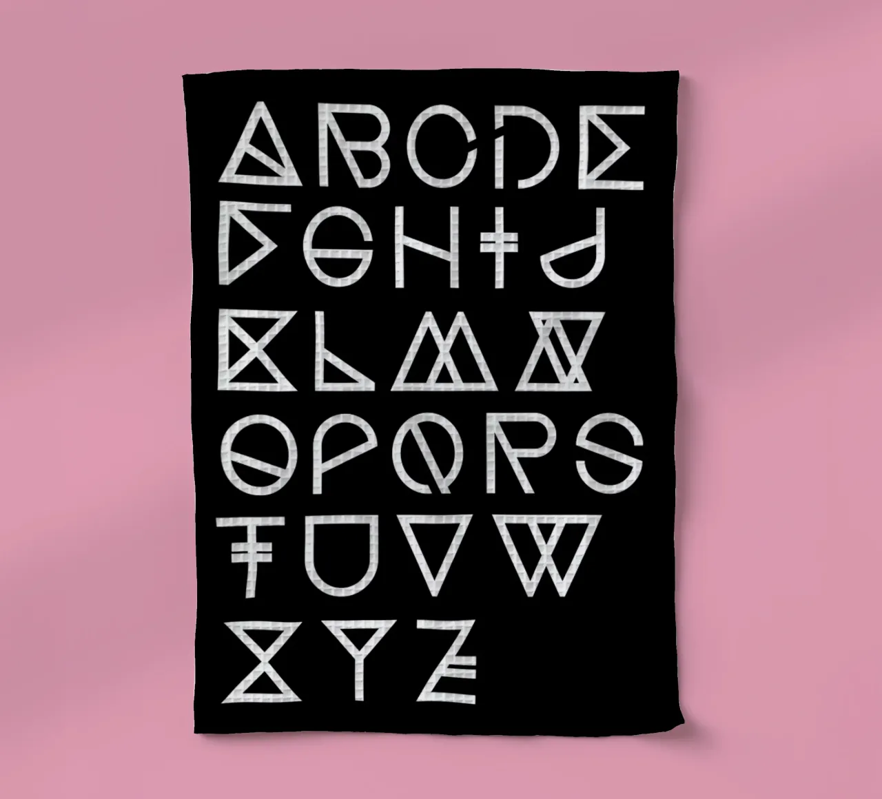 Geometrical ABC - black theedoek van Studio Nahili