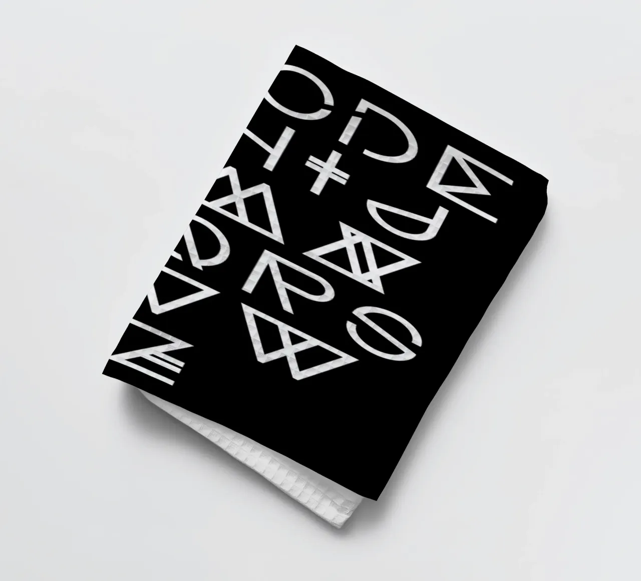 Geometrical ABC - black theedoek van Studio Nahili