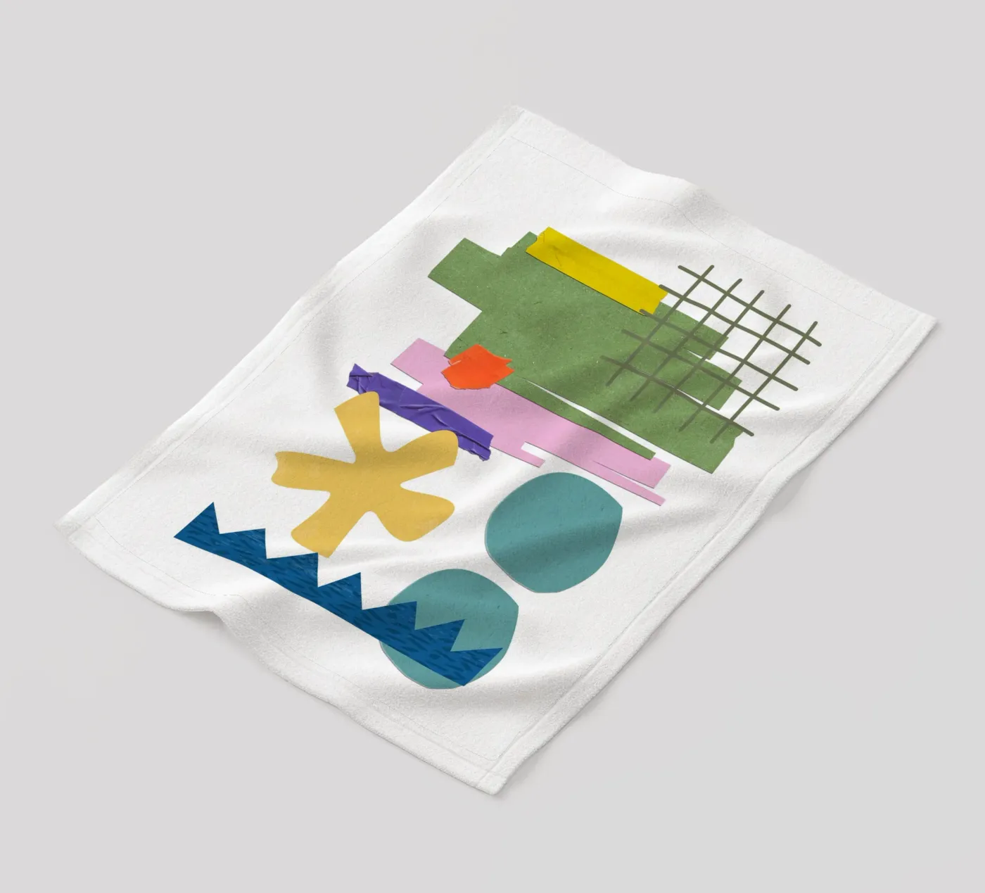 vibrant composition collage fleecedeken van ramosashop