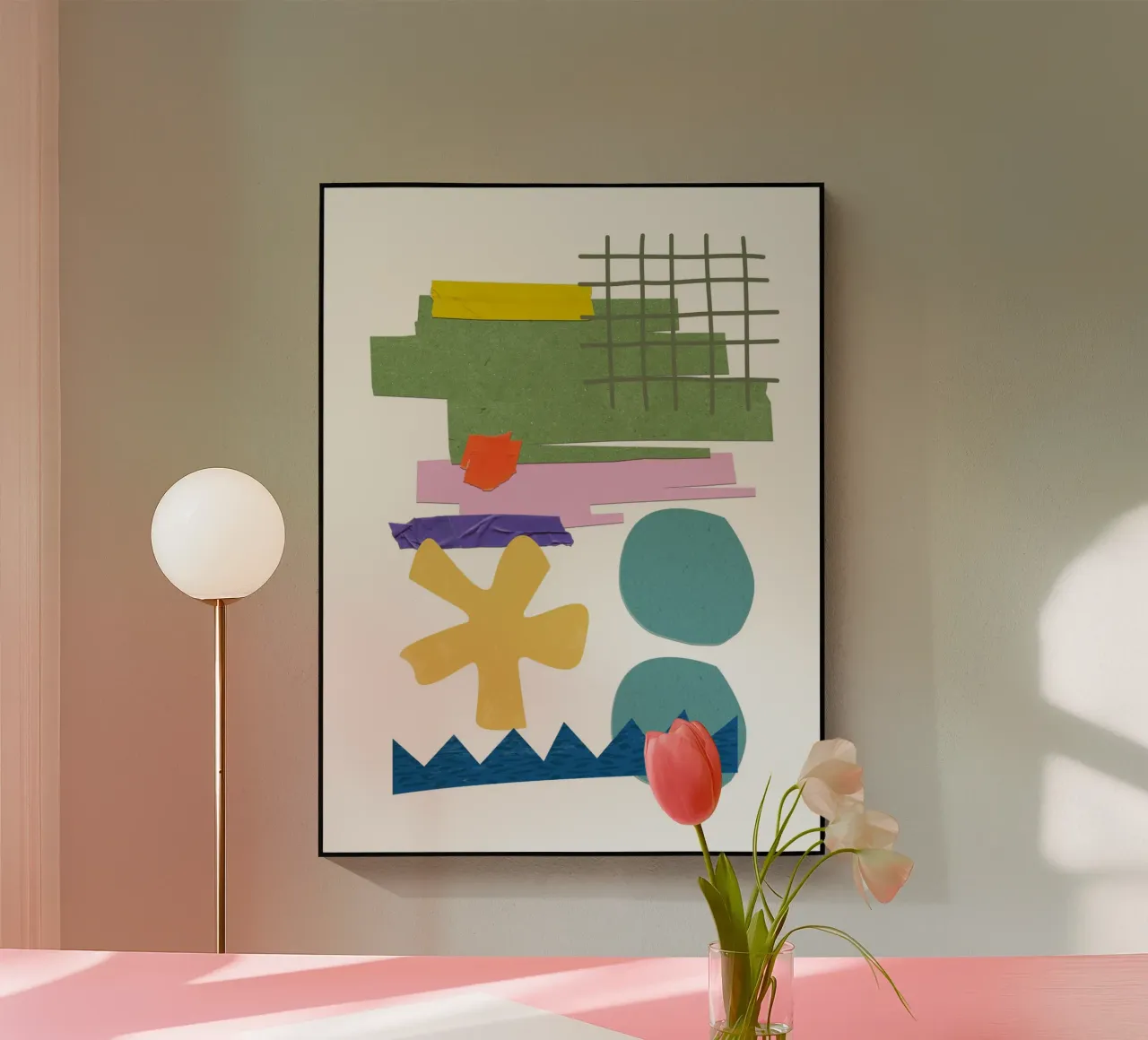 vibrant composition collage plexiglass da ramosashop