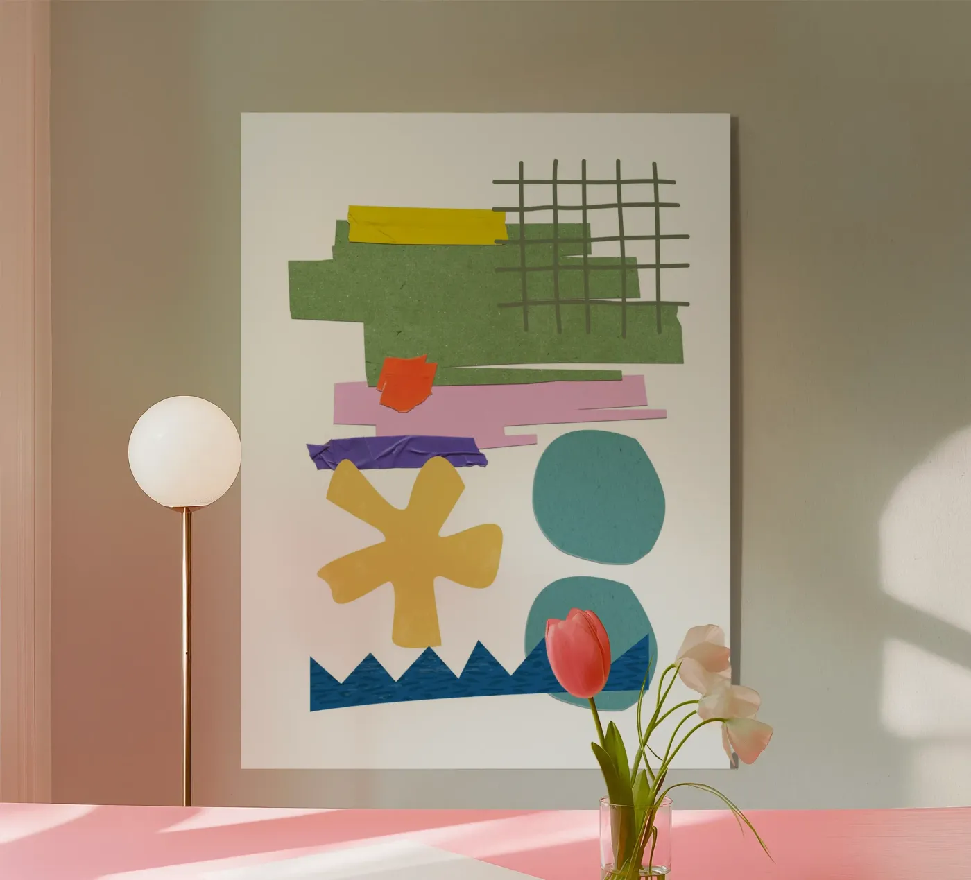 vibrant composition collage plexiglas de ramosashop