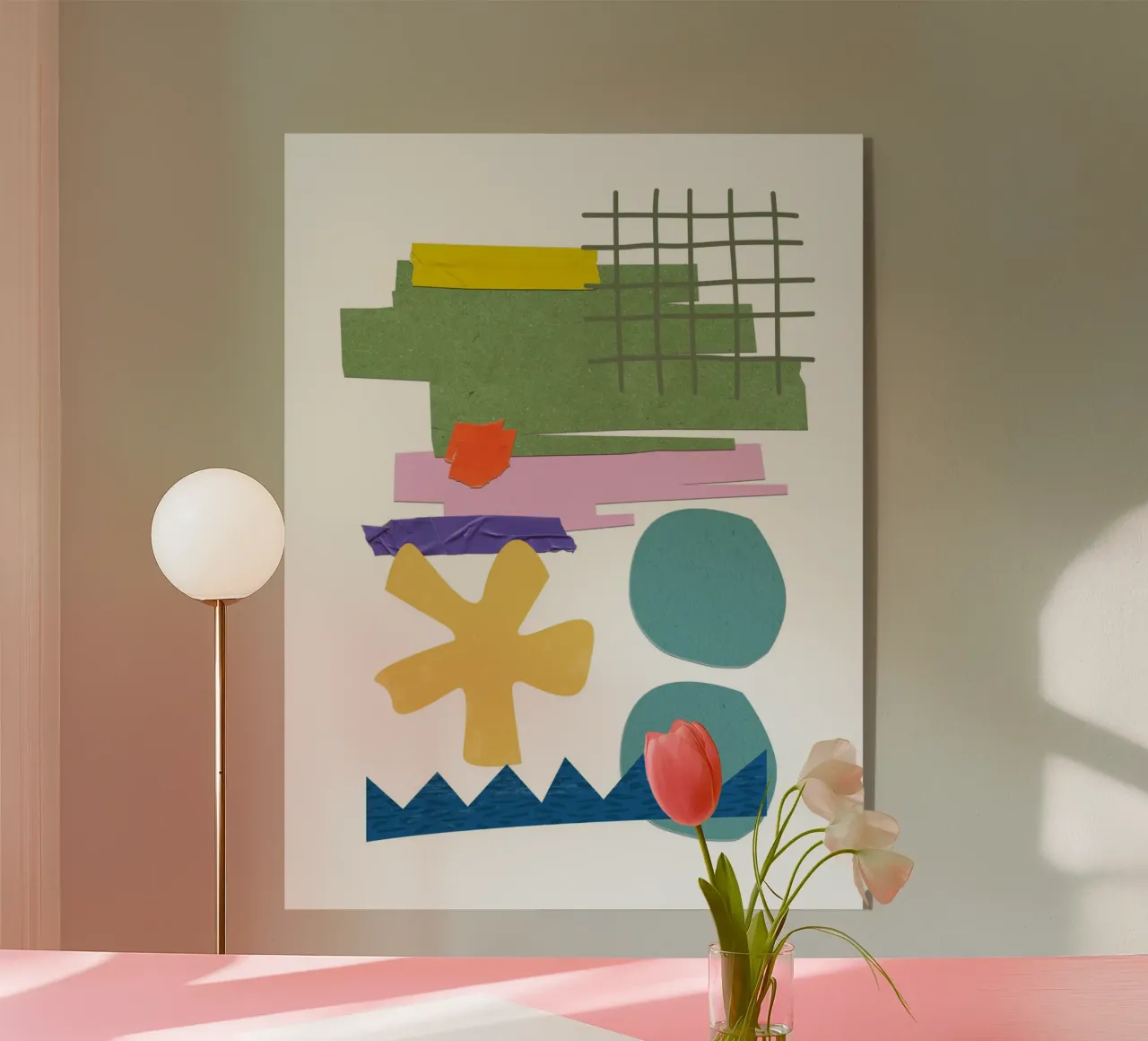 vibrant composition collage plexiglass da ramosashop