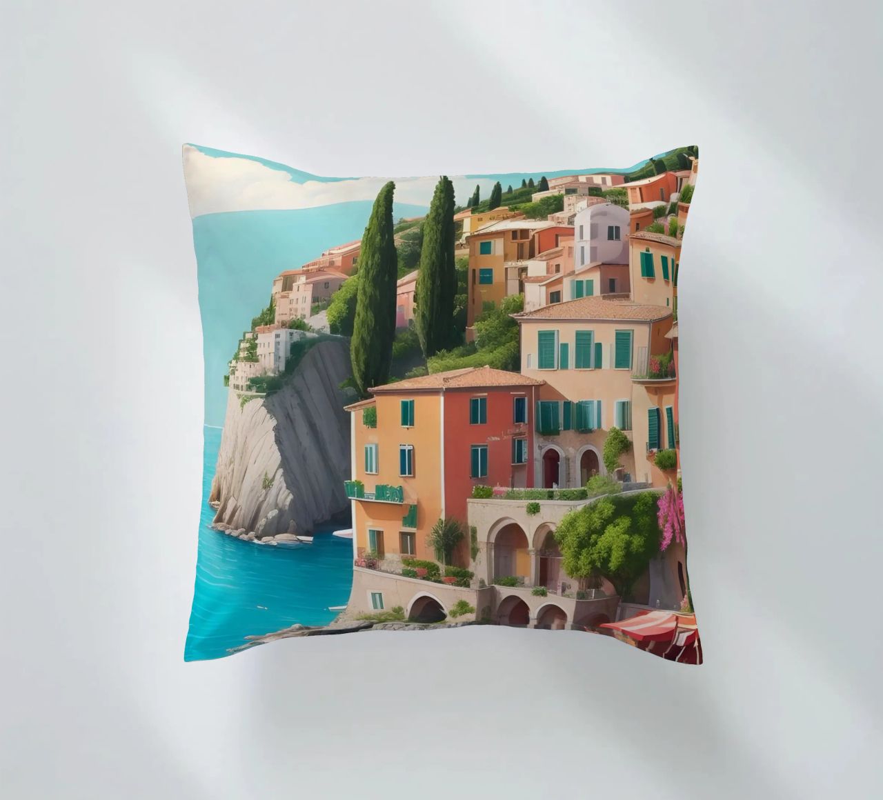 Gardasee-Ufer Kissen von Charnwood Prints
