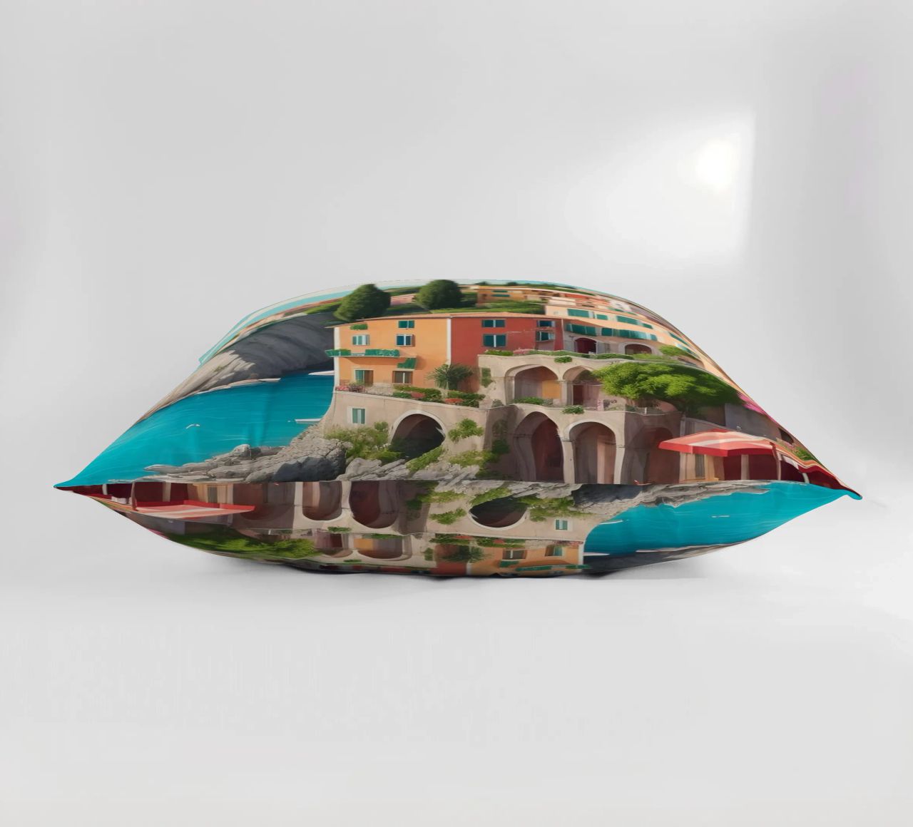 Gardasee-Ufer Kissen von Charnwood Prints