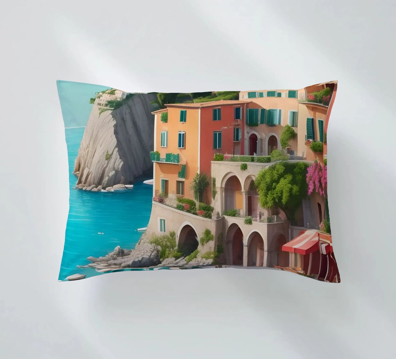 Gardasee-Ufer Kissen von Charnwood Prints