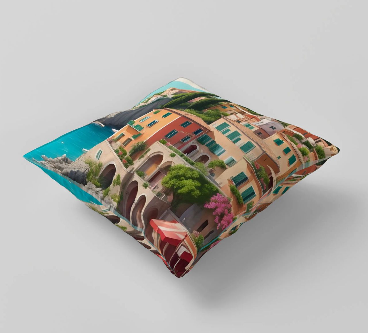 Gardasee-Ufer Kissen von Charnwood Prints