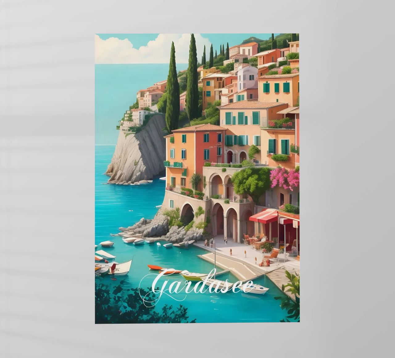 Gardasee-Ufer Backlit Folie von Charnwood Prints
