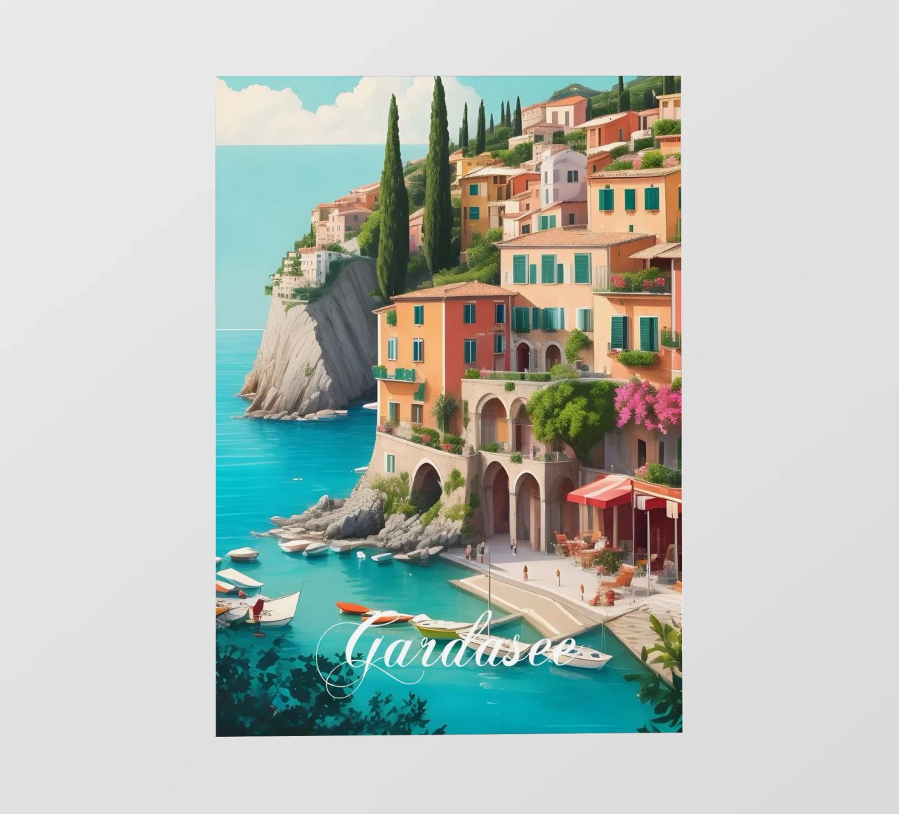 Gardasee-Ufer Backlit Folie von Charnwood Prints