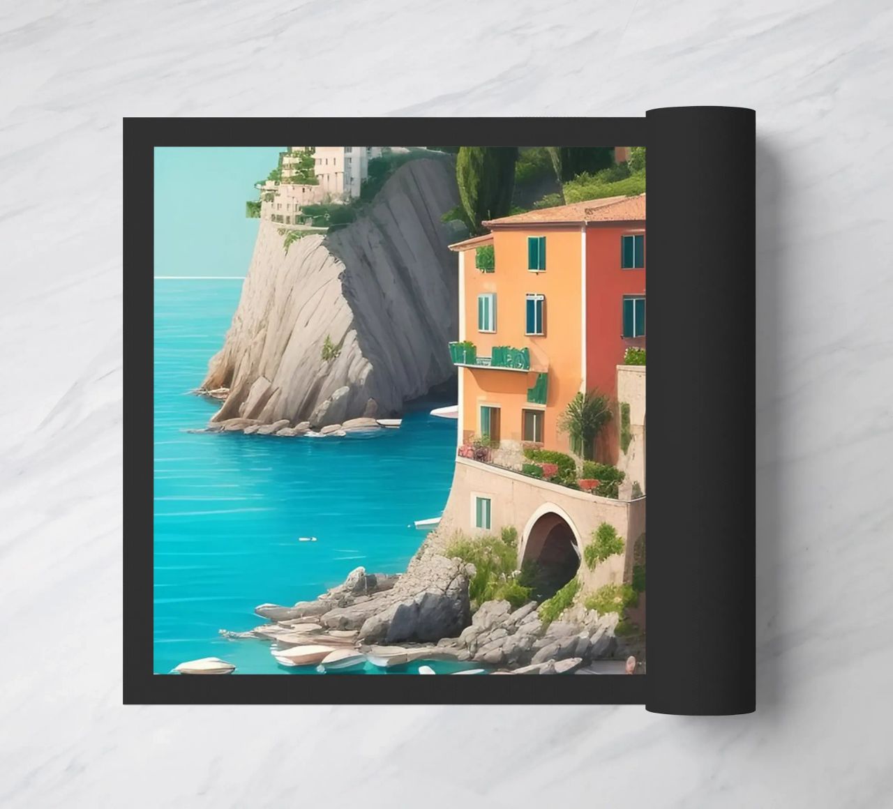 Gardasee-Ufer Fußmatte von Charnwood Prints