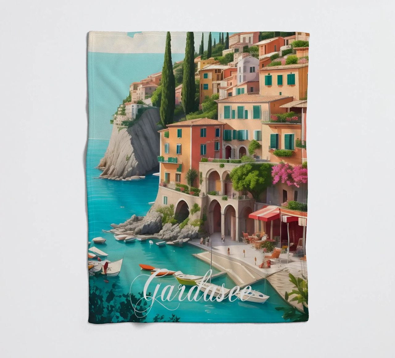 Gardasee-Ufer Fleecedecke von Charnwood Prints