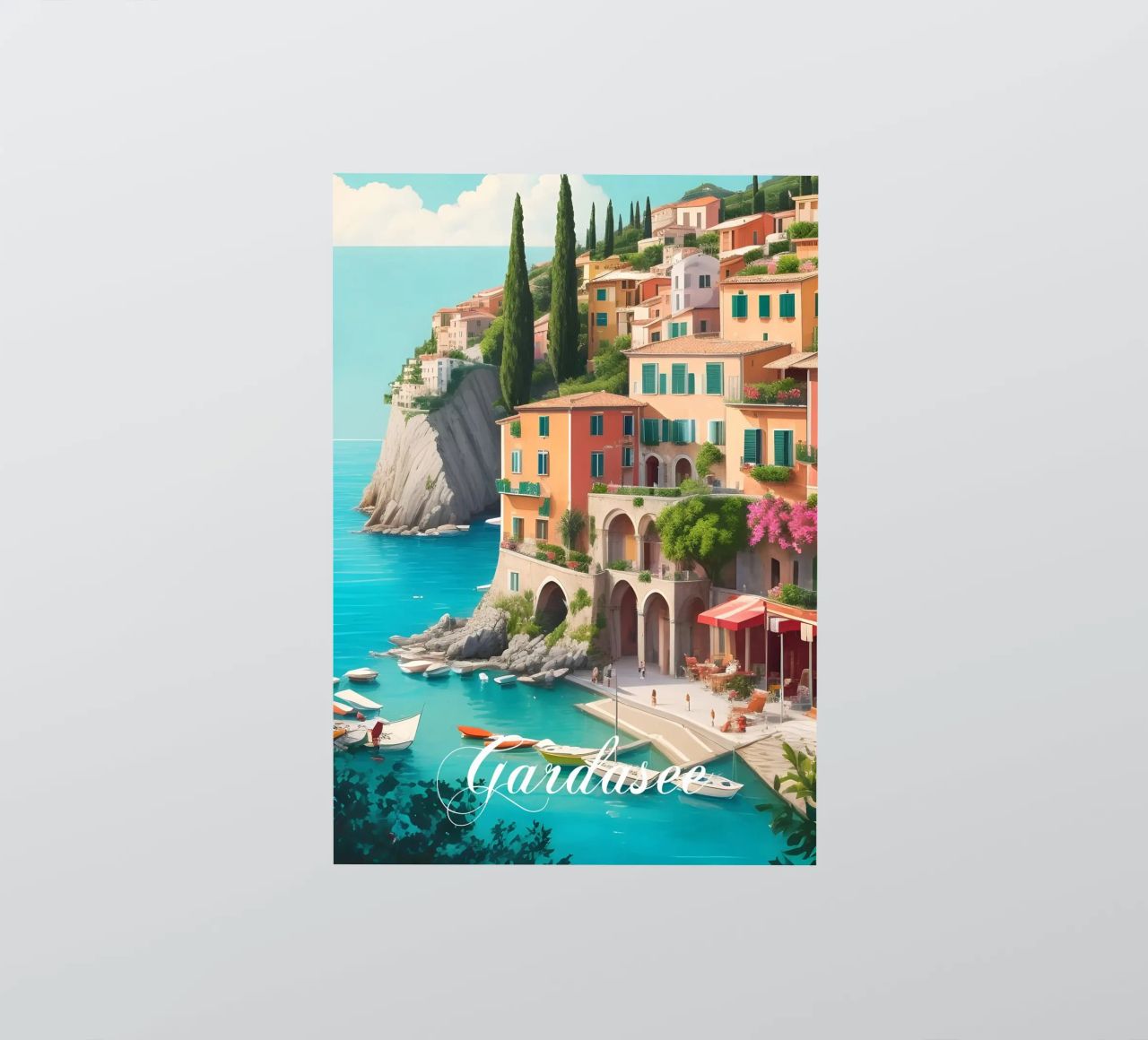 Gardasee-Ufer Sticker von Charnwood Prints