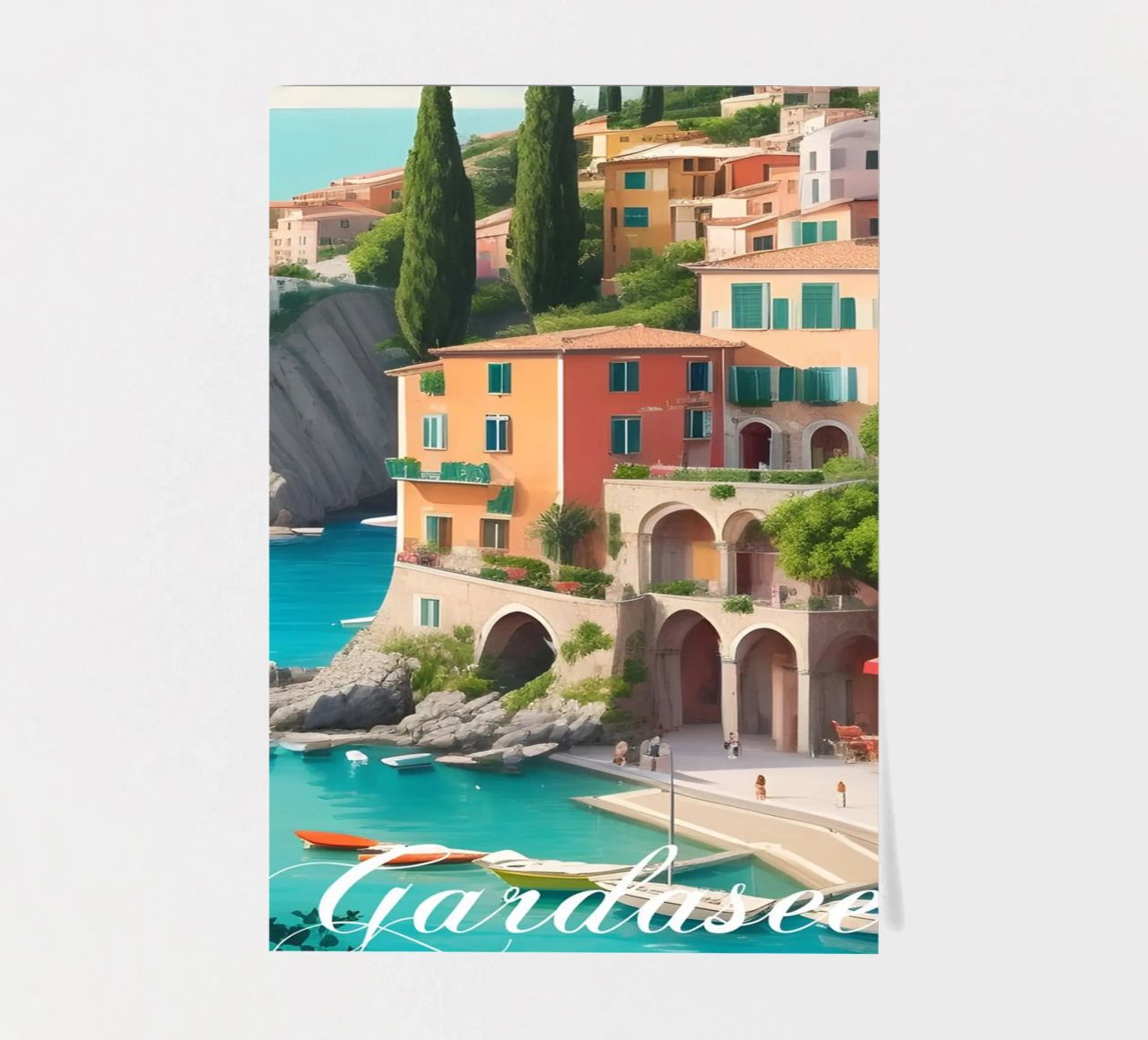 Gardasee-Ufer Stickerbogen von Charnwood Prints