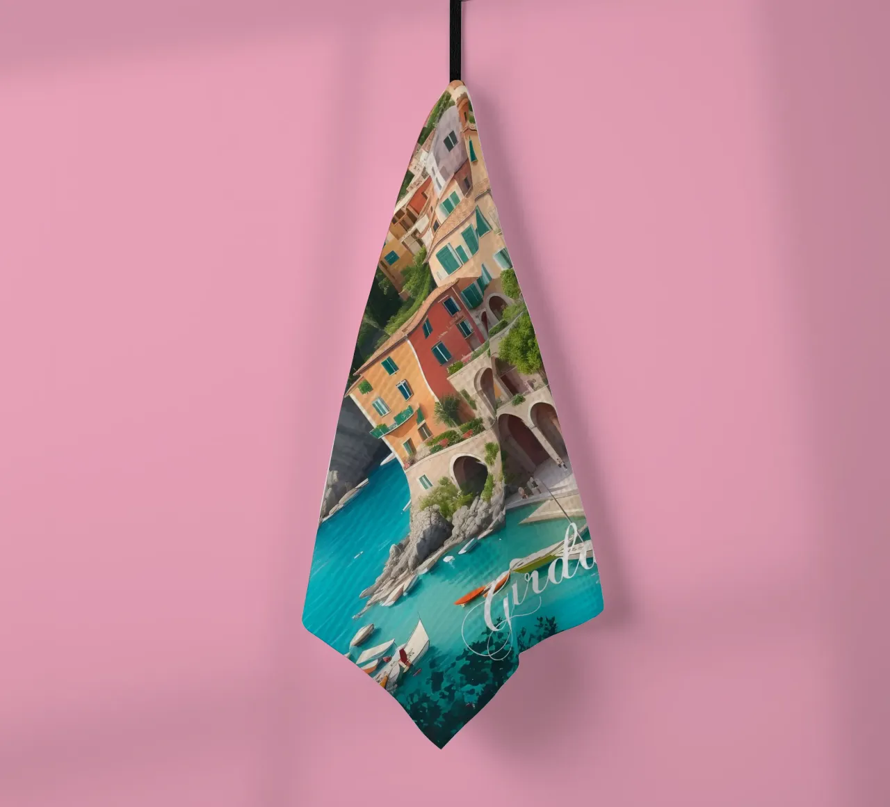 Lake Garda Shore tea towel by Charnwood Prints