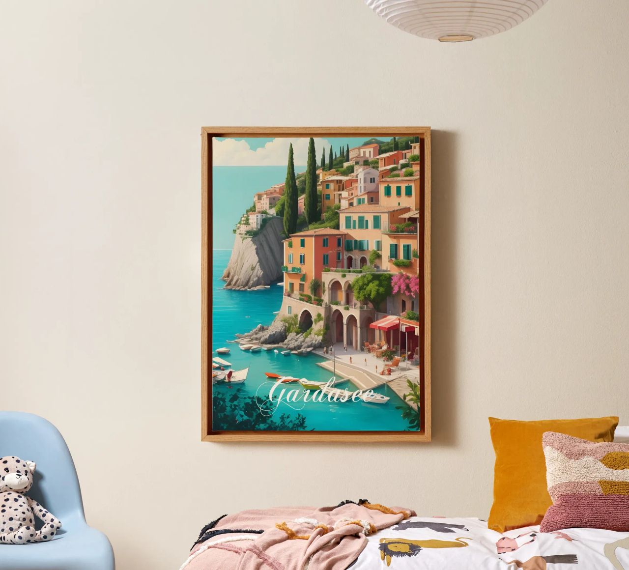 Gardasee-Ufer Leinwand von Charnwood Prints