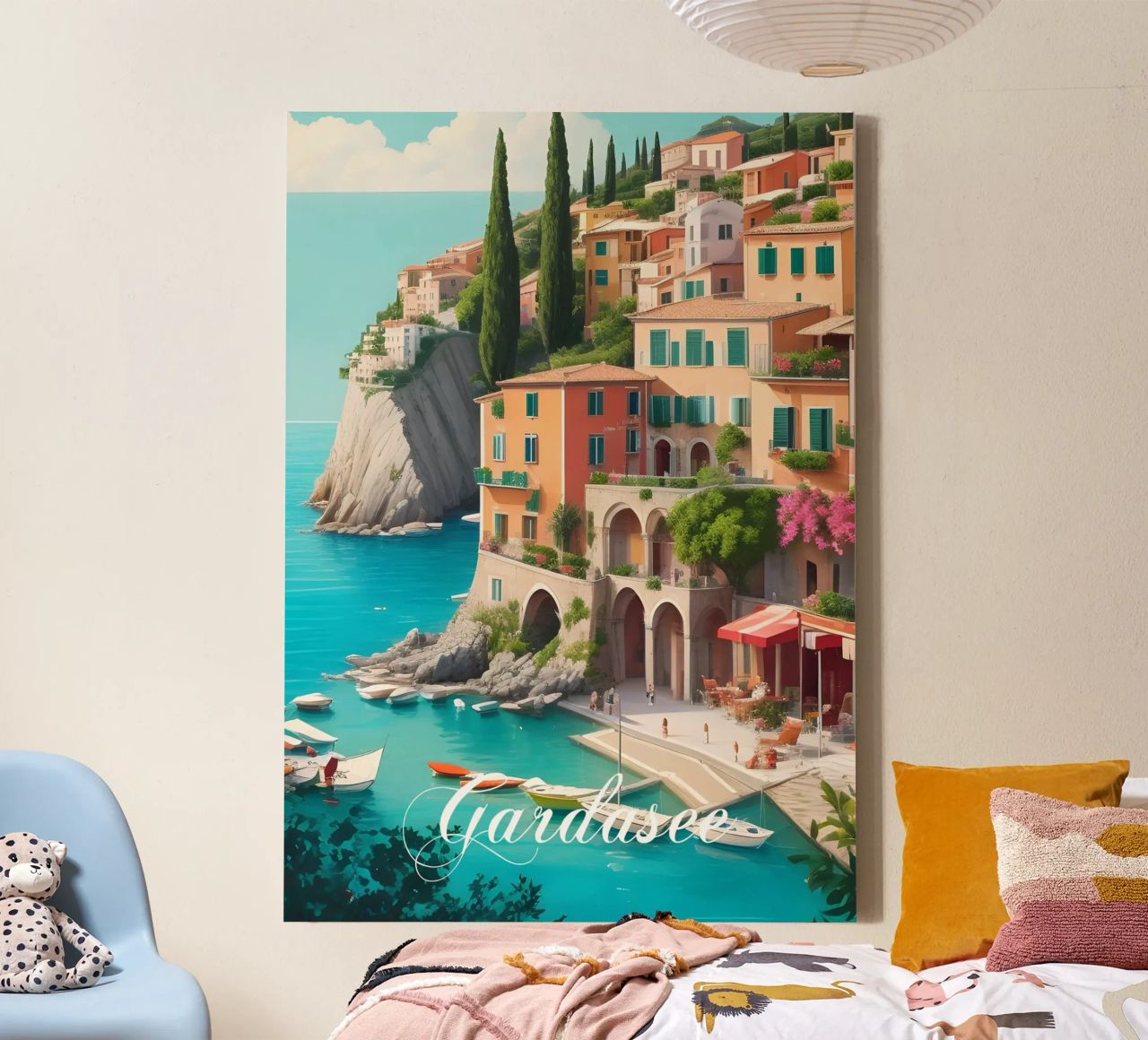 Gardasee-Ufer Leinwand von Charnwood Prints
