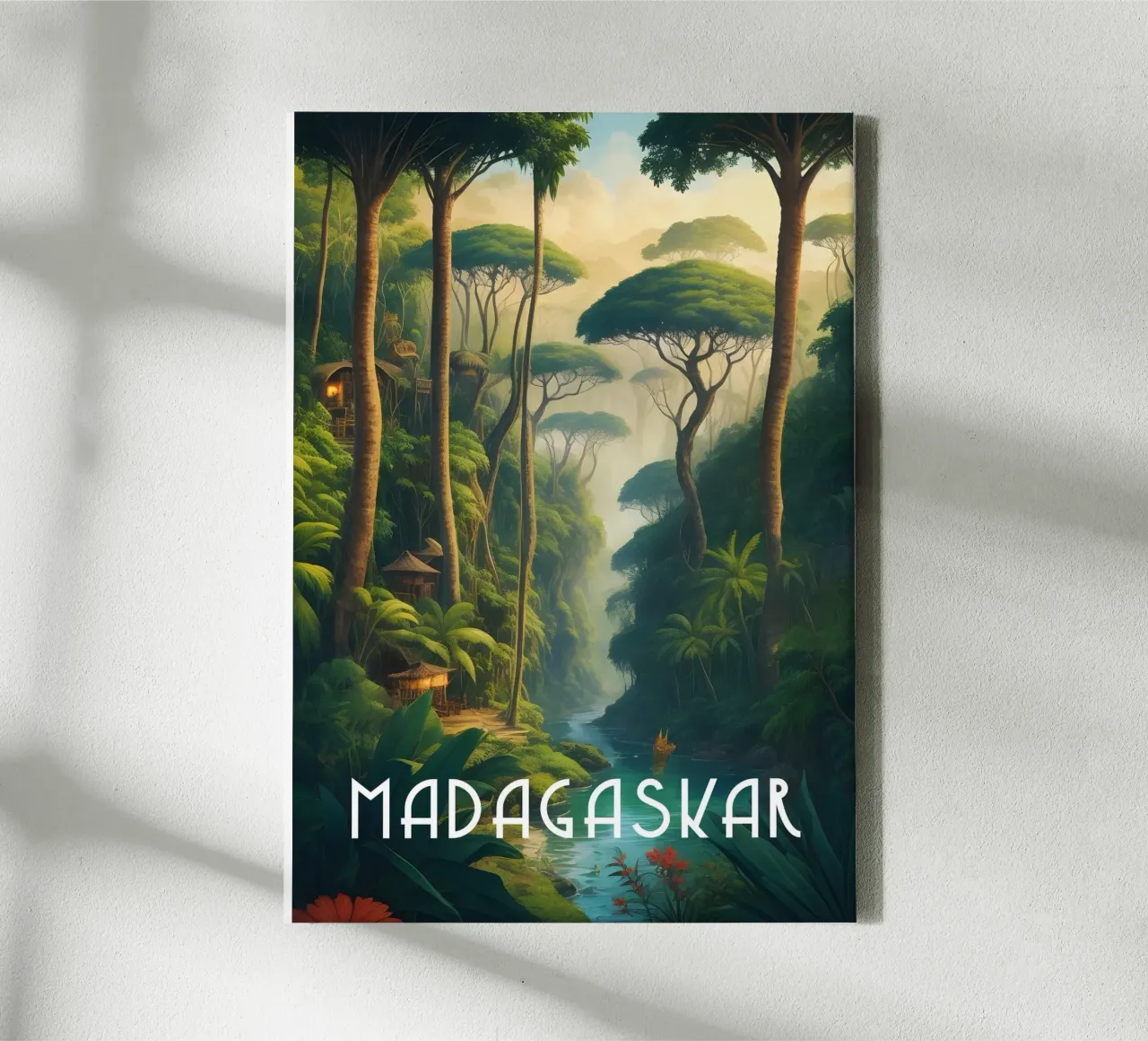 Foresta pluviale del Madagascar tela con Cornice a cassetta da Charnwood Prints