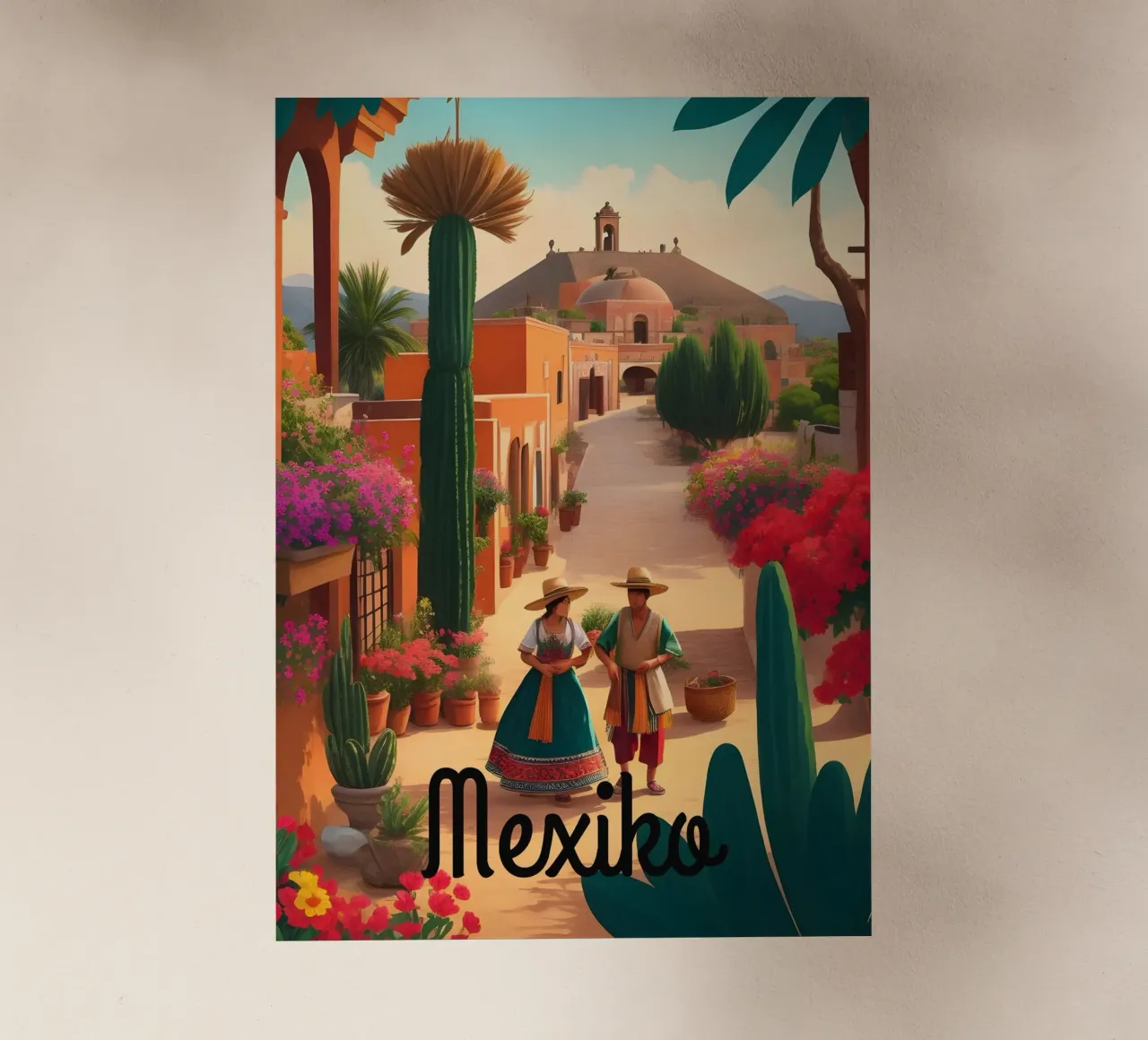 Villaggio Messico pellicola backlit da Charnwood Prints