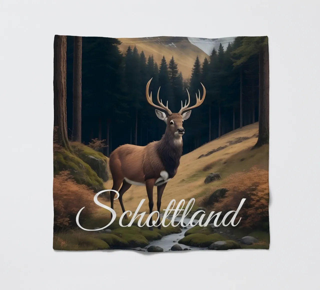 Scotland Stag fleece blanket by Charnwood Prints