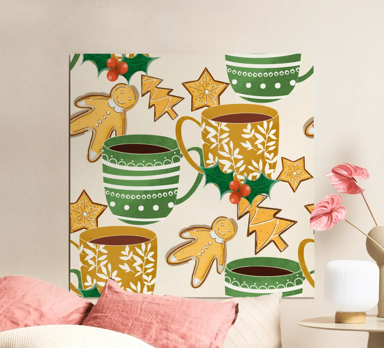 Cioccolata calda e biscotti di pan di zenzero poster da susanacosta