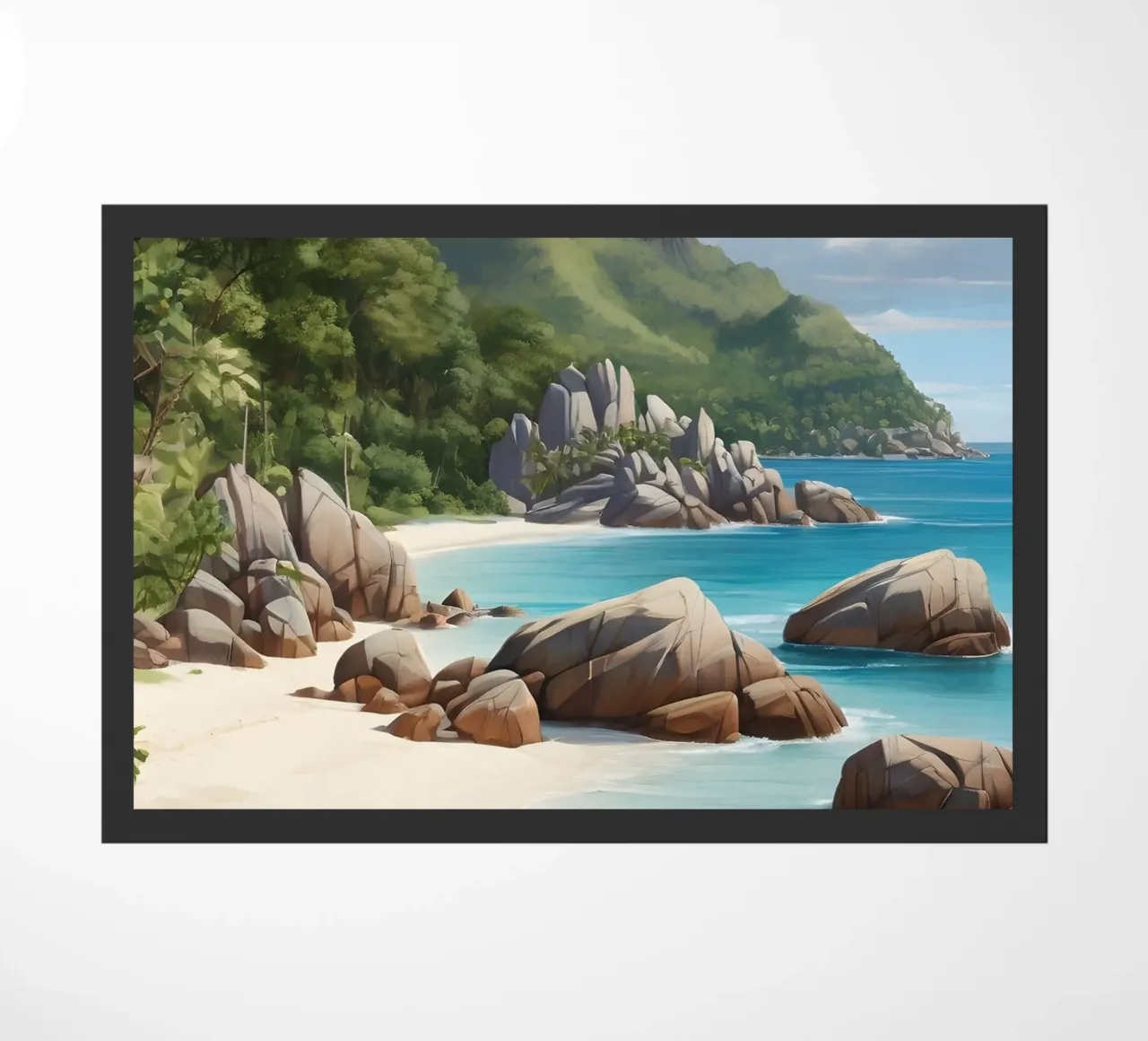 Spiaggia delle Seychelles zerbino da Charnwood Prints