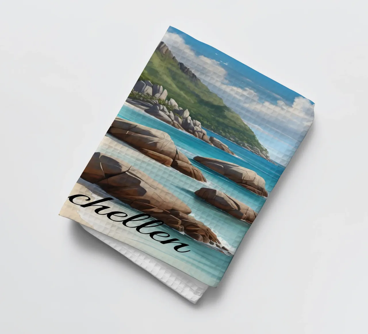 Spiaggia delle Seychelles canovaccio da cucina da Charnwood Prints