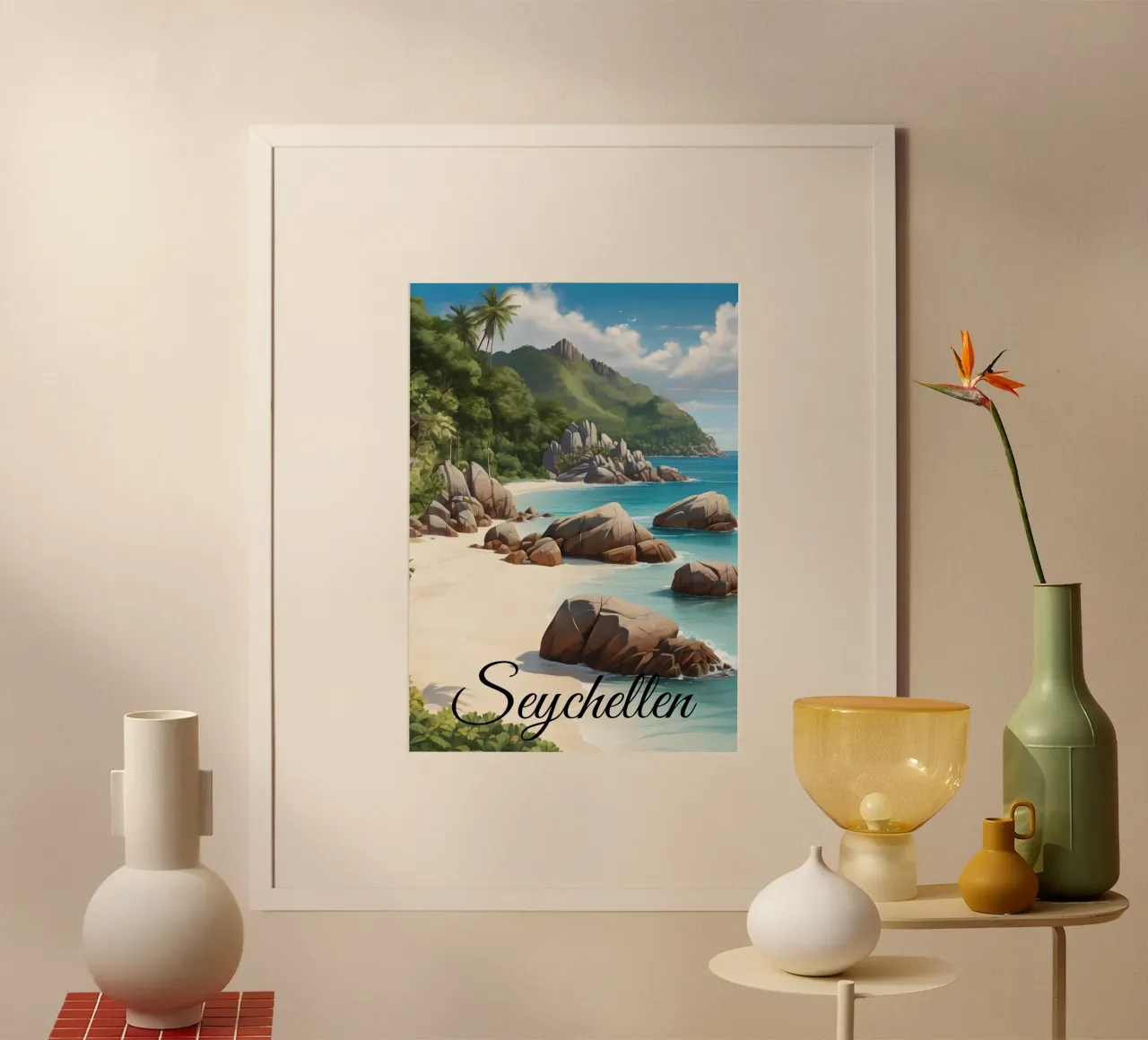 Spiaggia delle Seychelles carta hahnemühle da Charnwood Prints