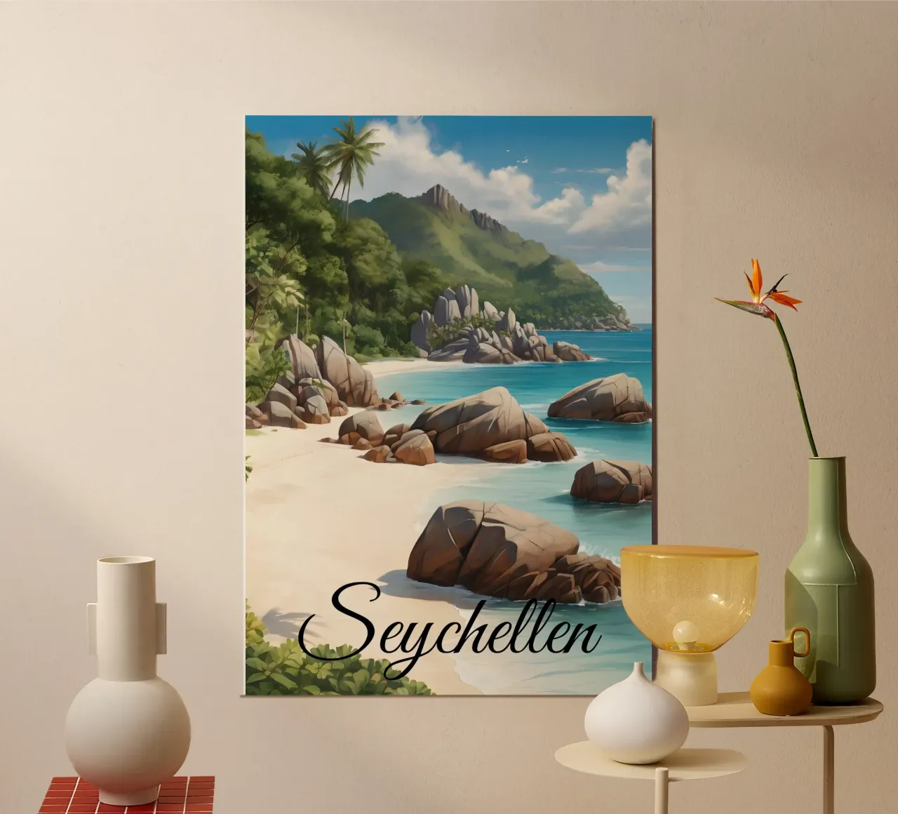 Spiaggia delle Seychelles carta hahnemühle da Charnwood Prints