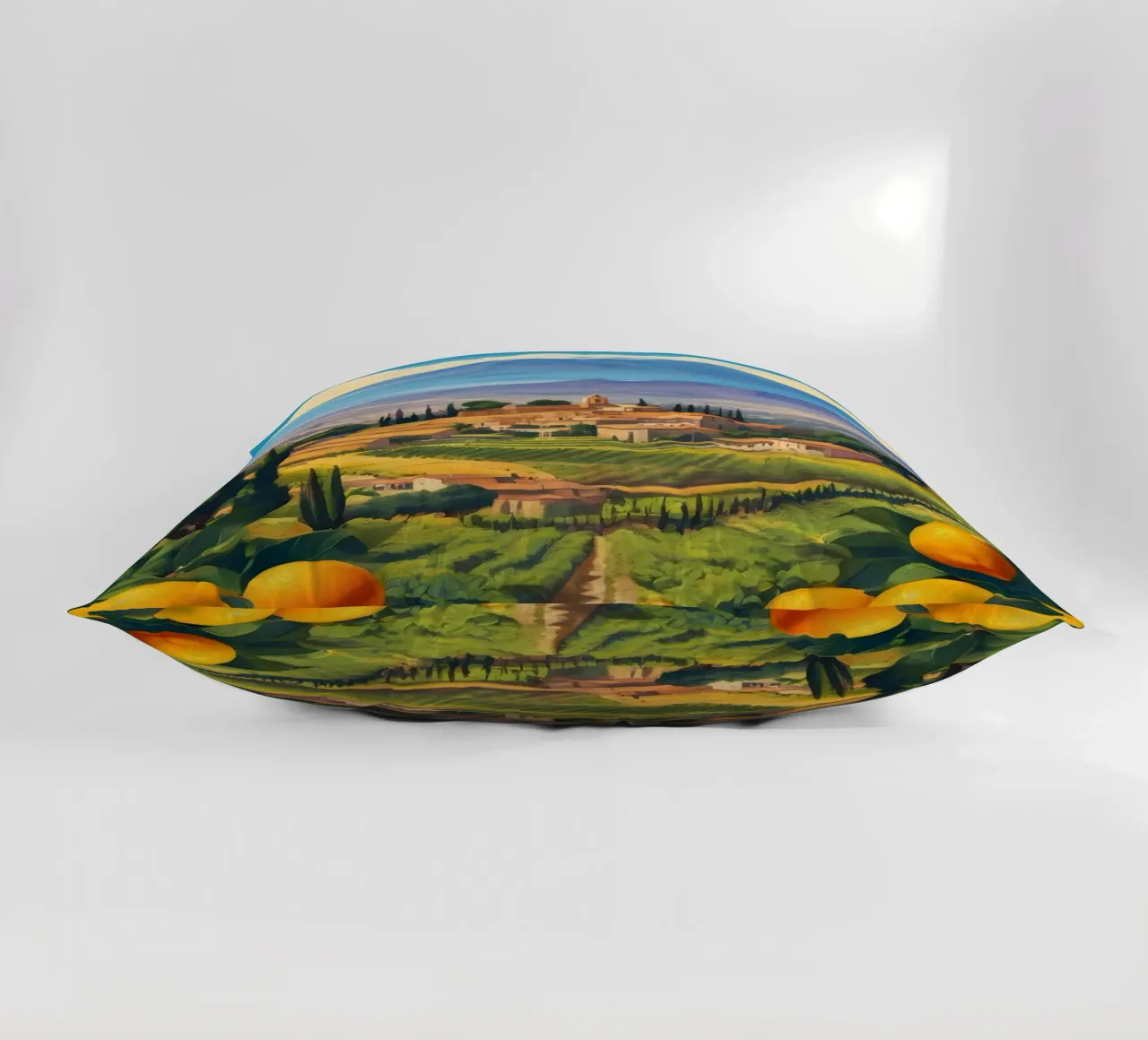 Sicily Orange Grove decorative cushion by Charnwood Prints