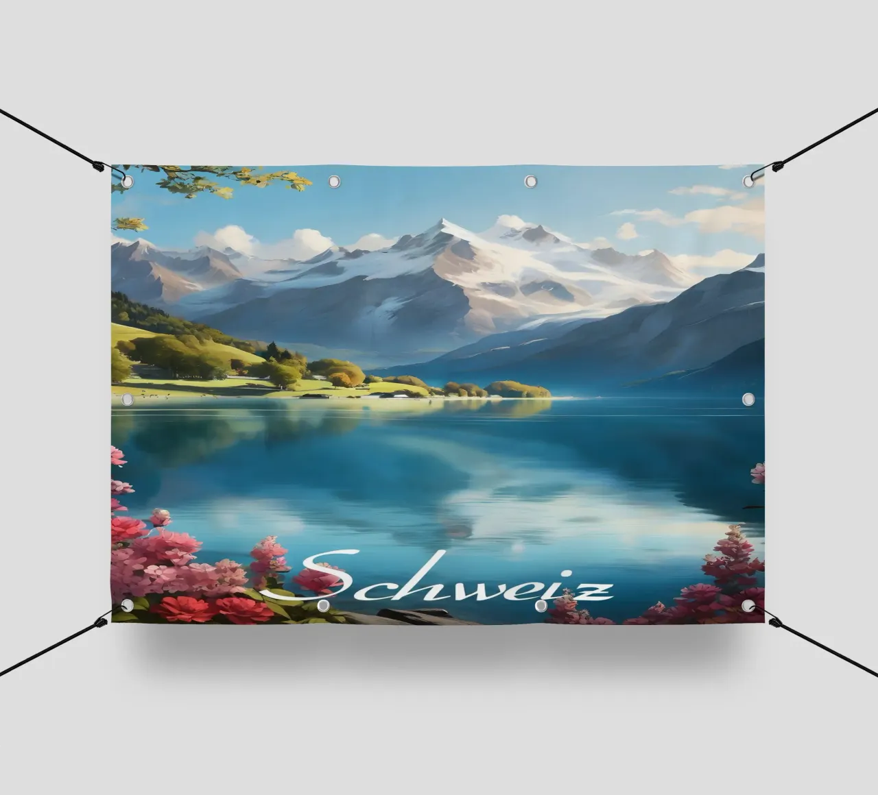 Svizzera Laghi telo in pvc da Charnwood Prints