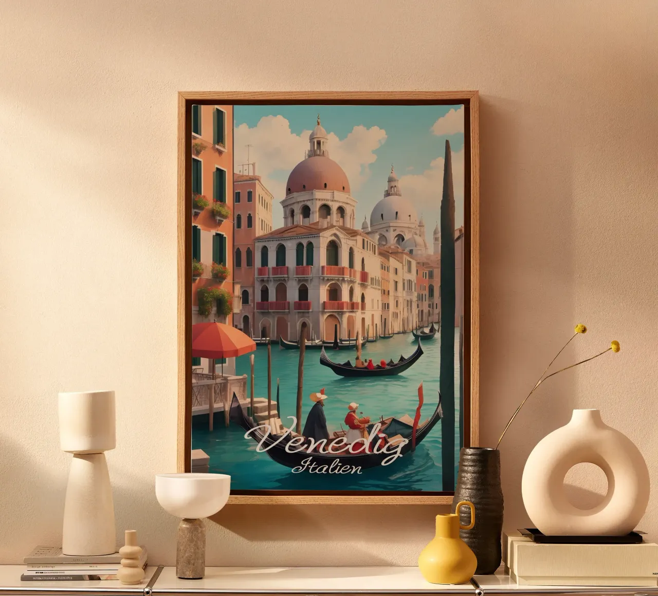 Canali di Venezia tela con Cornice a cassetta da Charnwood Prints